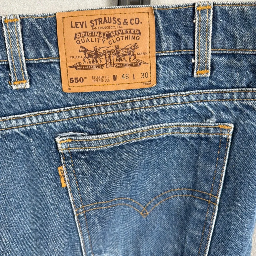 Levi's Jeans Men VTG 46x30 Blue 550 Relaxed Fit Tapered Leg Orange Tab Denim